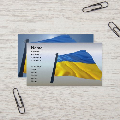 Ukraine Flag _ War Politics Suffering Business Card