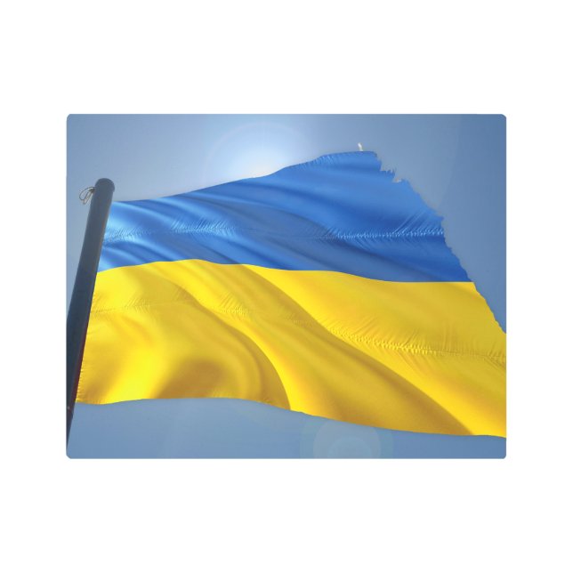 Ukraine Flag - War, Politics, Suffering Metal Print (Front)