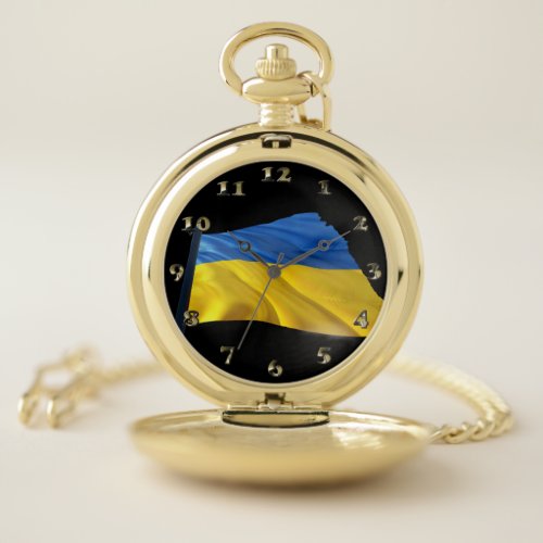 Ukraine Flag _ War Politics Suffering Pocket Watch