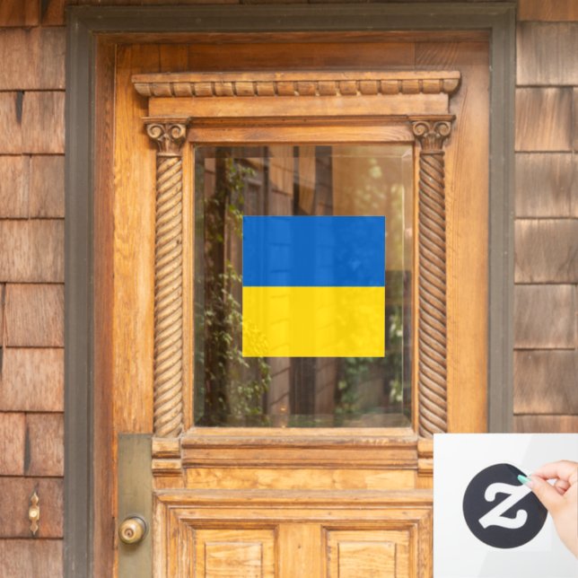 Ukraine flag window cling (Home Door)