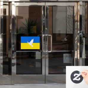 Ukraine Flag Window Cling Dove of Peace - Freedom
