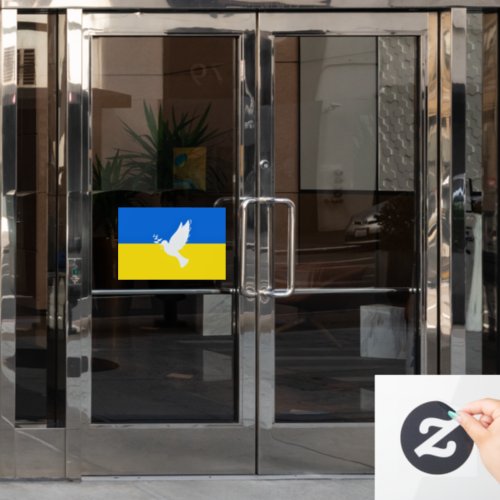 Ukraine Flag Window Cling Dove of Peace _ Freedom