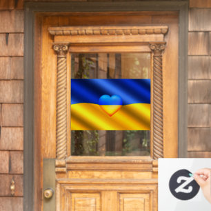 Ukraine Flag Window Cling Support Freedom