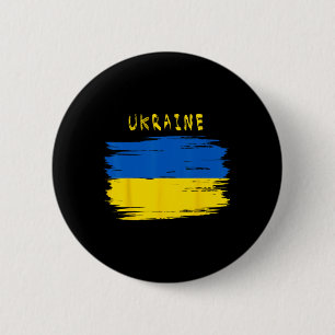 Ukraine Flag With Brush Stroke Style Button