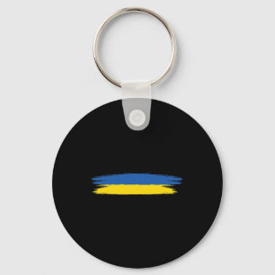 Ukraine Flag With Colours Blue And Yellow No War P Keychain