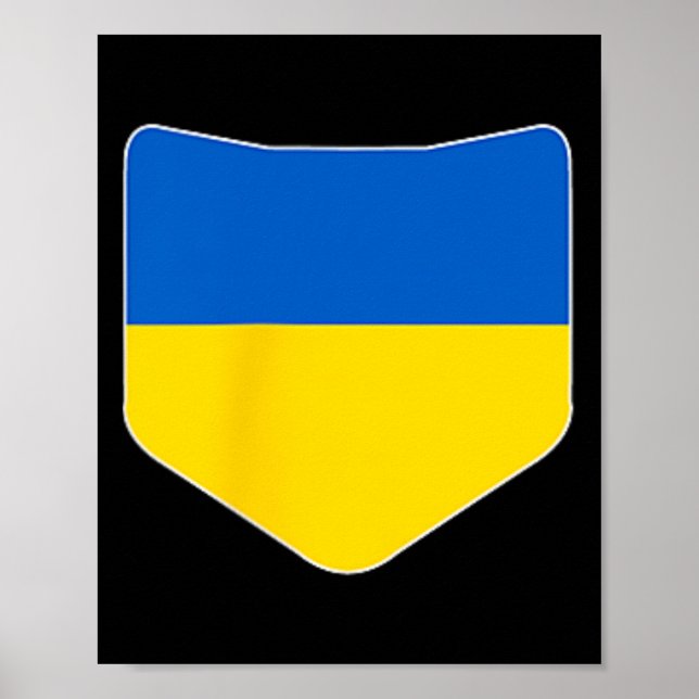 Ukraine Flag With Printed Ukrainian Flag Pocket  Poster (Front)