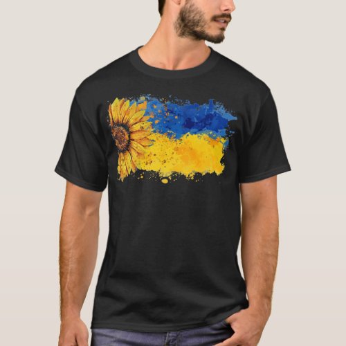 Ukraine Flag With Sunflower Right Country T_Shirt