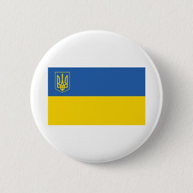 Ukraine-Flag-with-Trident Button (Front)