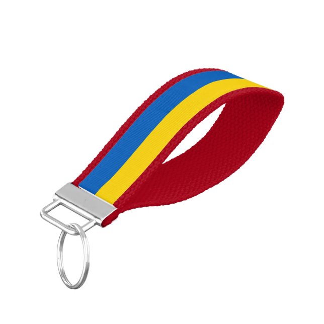 Ukraine flag wrist keychain (Angled Down)