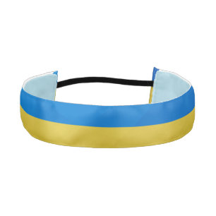 Ukraine flag yellow blue geometric pattern mesh athletic headband