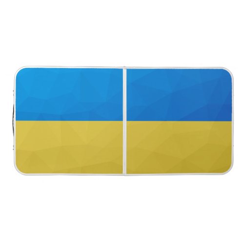 Ukraine flag yellow blue geometric pattern mesh beer pong table