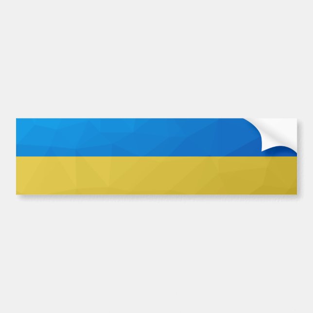 Ukraine flag yellow blue geometric pattern mesh bumper sticker (Front)