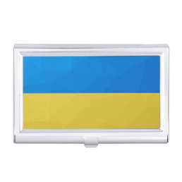 Ukraine flag yellow blue geometric pattern mesh business card case
