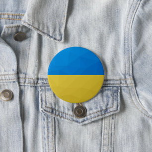 Ukraine flag yellow blue geometric pattern mesh button