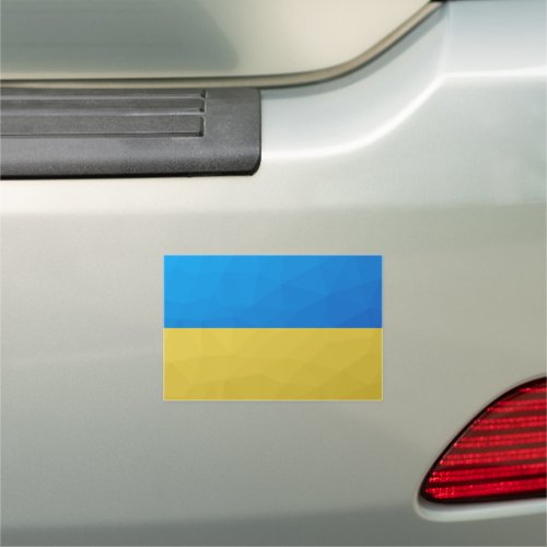 Ukraine flag yellow blue geometric pattern mesh car magnet