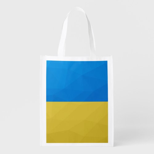 Ukraine flag yellow blue geometric pattern mesh grocery bag
