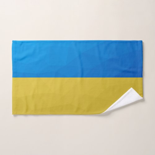 Ukraine flag yellow blue geometric pattern mesh hand towel 