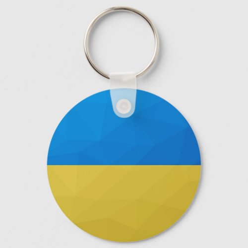 Ukraine flag yellow blue geometric pattern mesh keychain