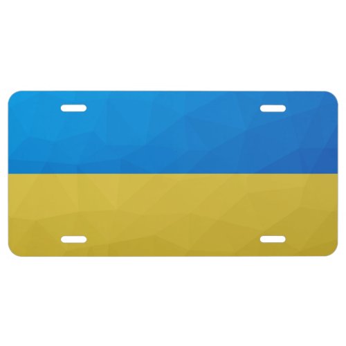 Ukraine flag yellow blue geometric pattern mesh license plate