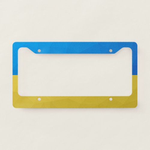 Ukraine flag yellow blue geometric pattern mesh license plate frame