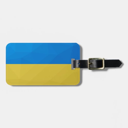 Ukraine flag yellow blue geometric pattern mesh luggage tag