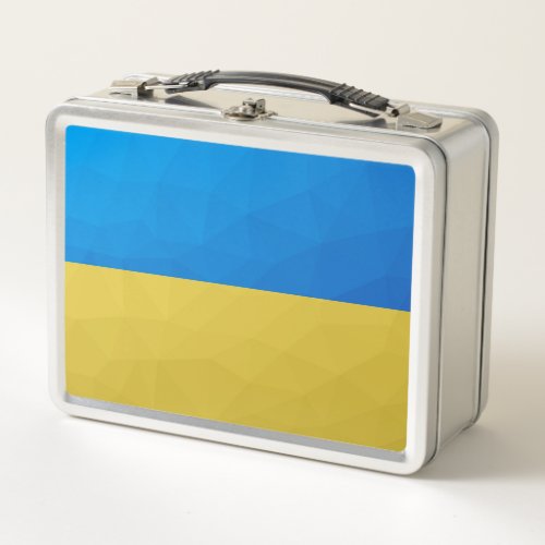 Ukraine flag yellow blue geometric pattern mesh metal lunch box
