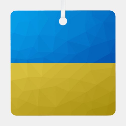 Ukraine flag yellow blue geometric pattern mesh metal ornament