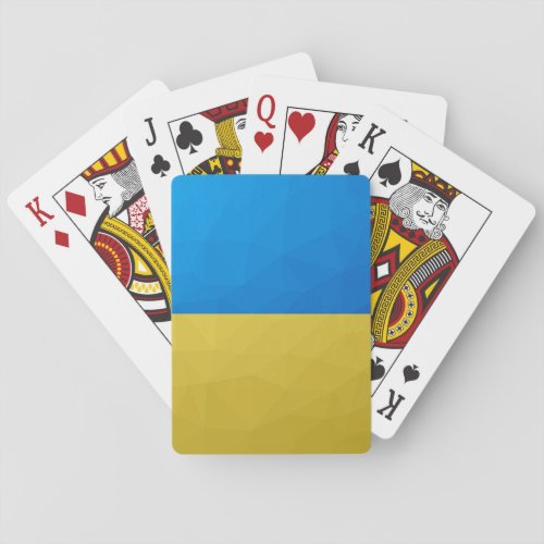 Ukraine flag yellow blue geometric pattern mesh playing cards