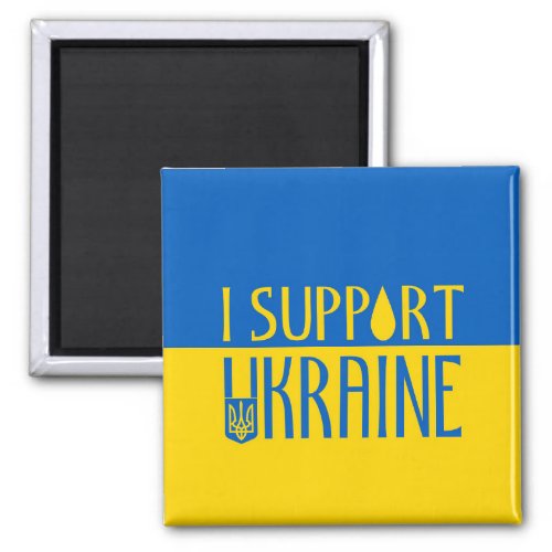 Ukraine flag yellow blue support teardrop emblem magnet