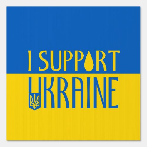 Ukraine flag yellow blue support teardrop emblem sign