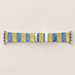 Ukraine flag yellow blue wood texture pattern apple watch band