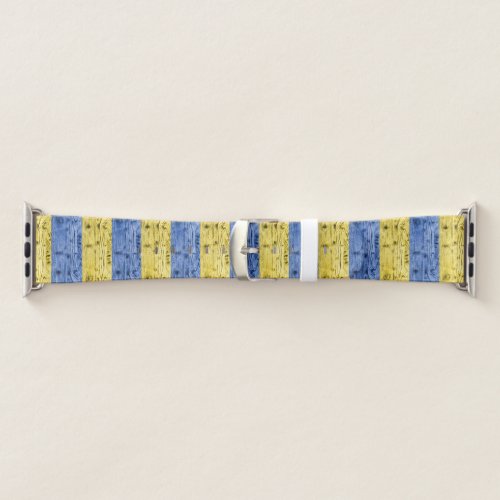 Ukraine flag yellow blue wood texture pattern apple watch band
