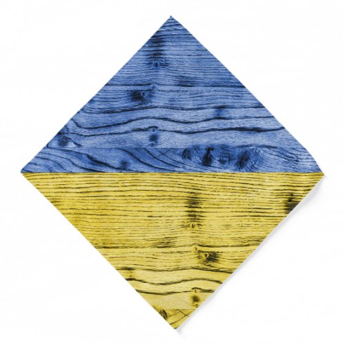 Ukraine flag yellow blue wood texture pattern bandana