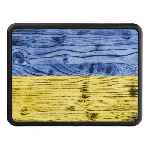 Ukraine flag yellow blue wood texture pattern hitch cover