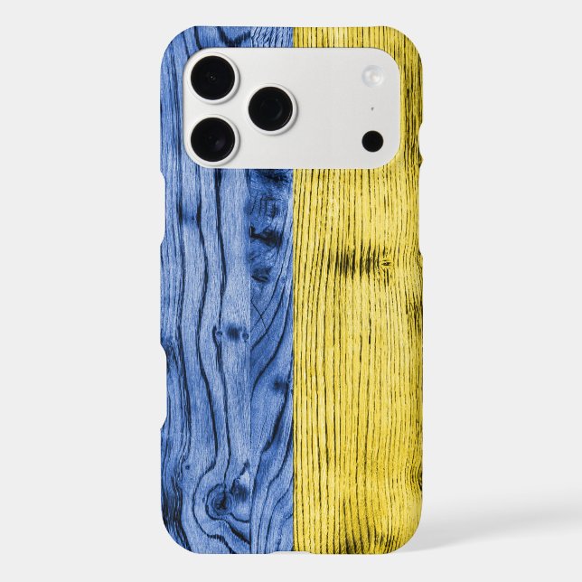 Ukraine flag yellow blue wood texture pattern iPhone case (Back)