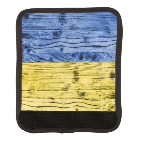 Ukraine flag yellow blue wood texture pattern luggage handle wrap