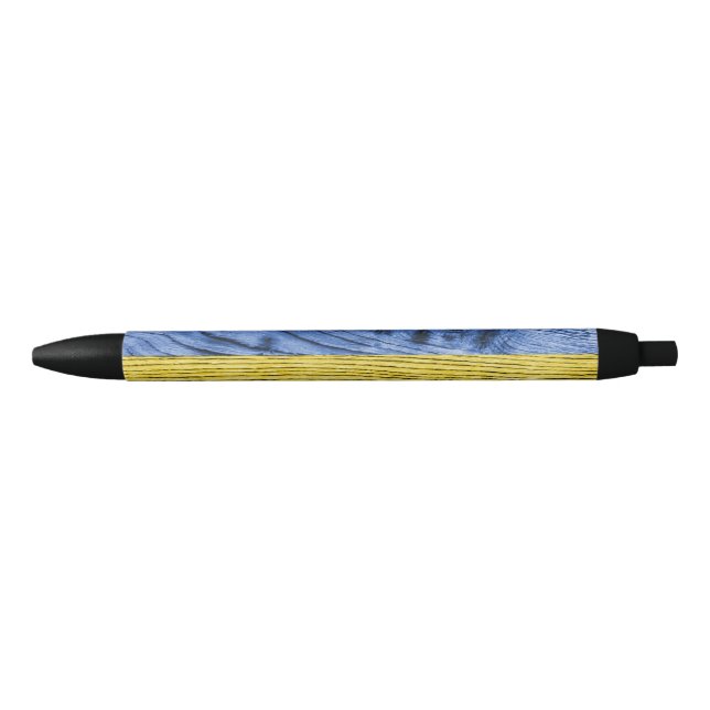Ukraine flag yellow blue wood texture pattern pen (Front)