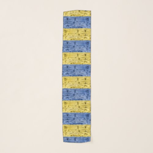 Ukraine flag yellow blue wood texture pattern scar scarf