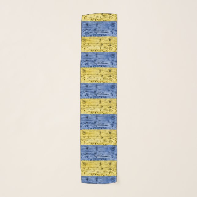 Ukraine flag yellow blue wood texture pattern scar scarf (Front)