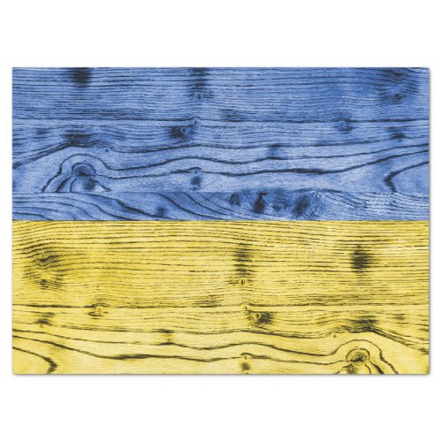 Ukraine flag yellow blue wood texture pattern tissue paper