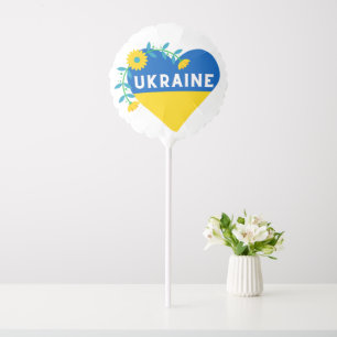 Ukraine Flower Heart Square Balloon