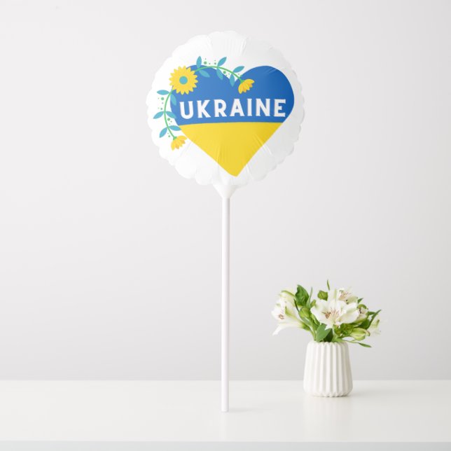Ukraine Flower Heart Square   Balloon (In SItu)
