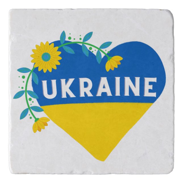 Ukraine Flower Heart  Trivet (Front)