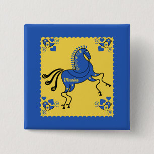 Ukraine Folk Art Button