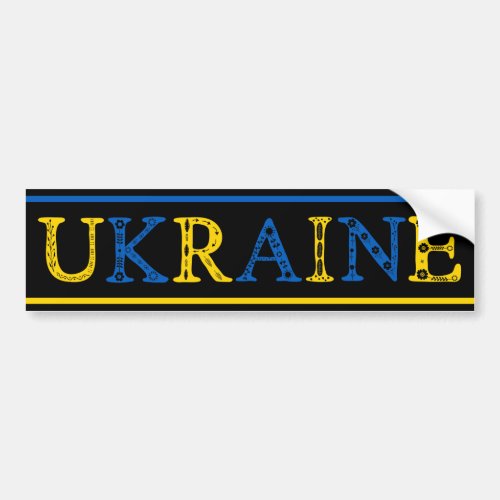 Ukraine Folk Letters Bumper Sticker