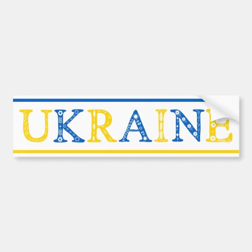 Ukraine Folk Letters Bumper Sticker