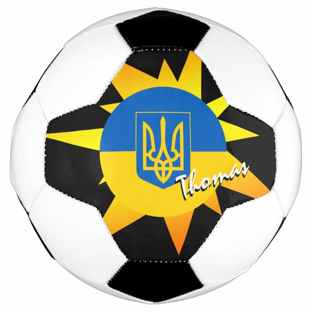 Ukraine Football & Ukrainian Flag / BANG Soccer Ball (Front)