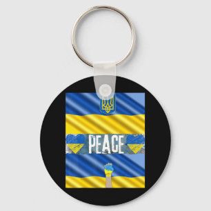 Ukraine for Peace Stand Up for Ukraine  Stop the W Keychain