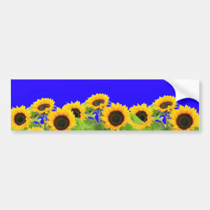Ukraine Freedom Peace - Ukrainian Flag Sunflowers Bumper Sticker