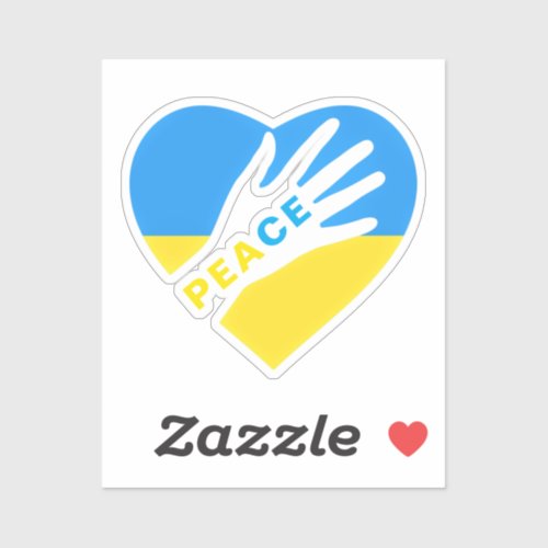 Ukraine _ Freedom _ Ukrainian Flag Heart _ Peace Sticker